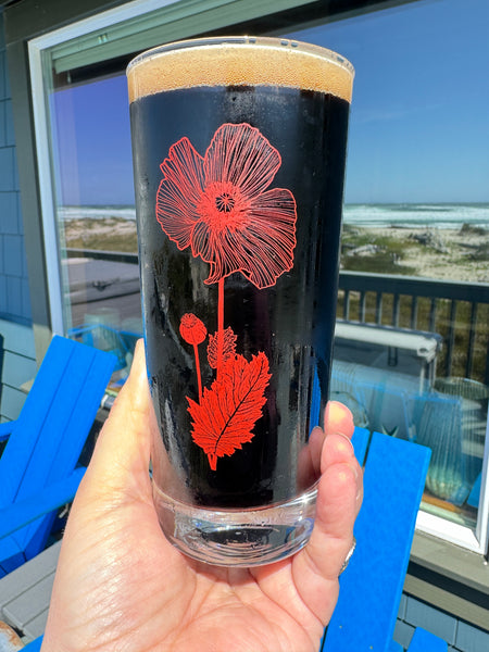4 Pack Boxed Set Flowers Color Tall Collins Glasses