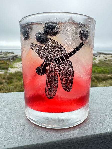 Dragonfly Jewel Lowball Rocks Glass