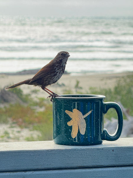 Dragonfly Jewel Forest Green 15oz Ceramic Campfire Mug