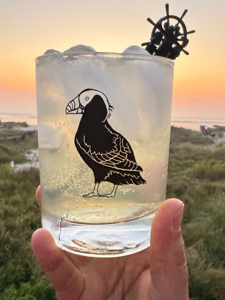 Tufted Puffin Lowball Rocks Glass