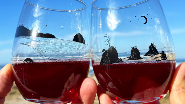 Crabby Beach Stemless Wine Glass