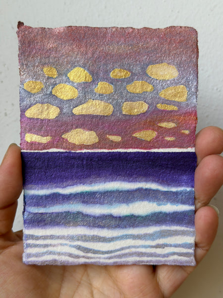Purple Seas Majesty 8x10  - Original Watercolor Paintings By Seasons Kaz Sparks