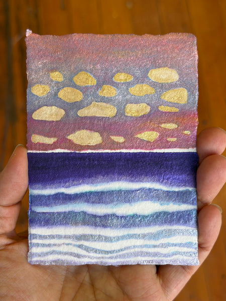 Purple Seas Majesty 8x10  - Original Watercolor Paintings By Seasons Kaz Sparks