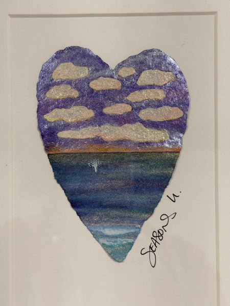 Whale sighting at sunset 8x10  - Original Haystack Rock Landscape Watercolor Paintings By Seasons Kaz Sparks
