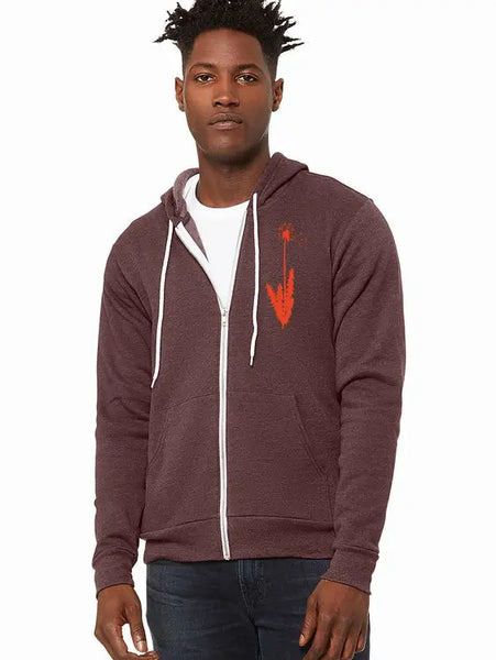 1000 Wishes Ultra Soft Zip up Hoodie - Unisex Heather Maroon