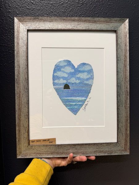 Blue skies forever  11x14  - Original Watercolor Paintings By Seasons Kaz Sparks