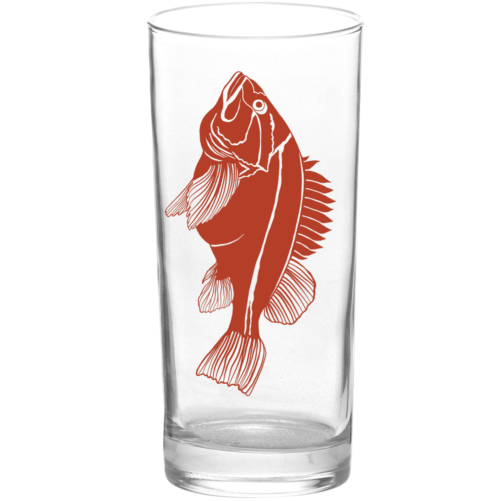 Fish Rockfish Color Red Tall Collins Glass