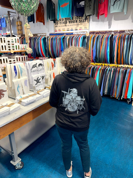 Salty Raven Drummer Ultra Soft Zip Up-Hoodie - Unisex Black