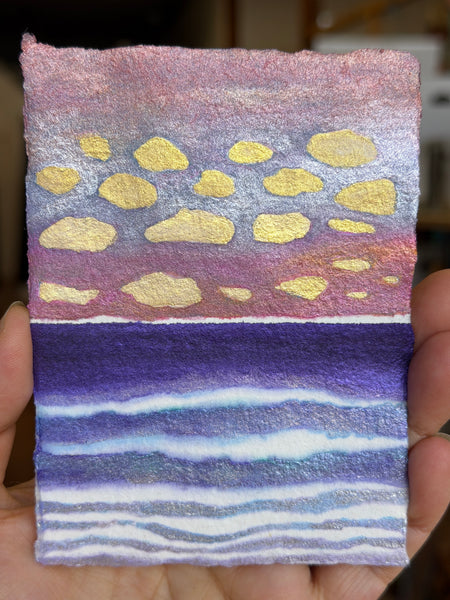 Purple Seas Majesty 8x10  - Original Watercolor Paintings By Seasons Kaz Sparks