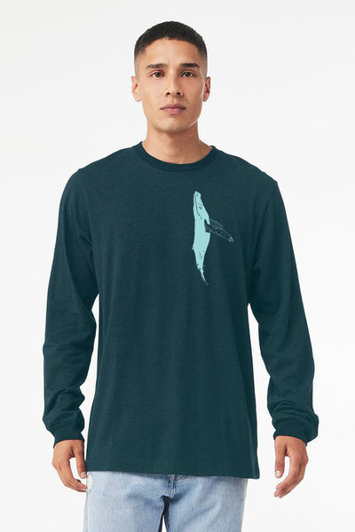 Humpback Whale Breaching Atlantic Long Sleeve Tee Shirt