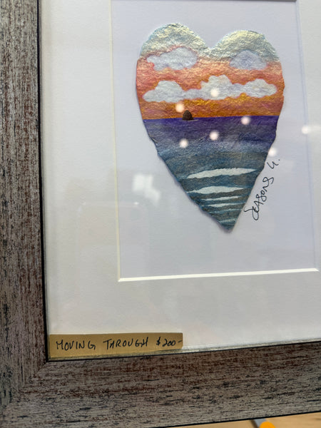 Moving Through Haystack Heart 8 x 10  - Original Watercolor Paintings By Seasons Kaz Sparks