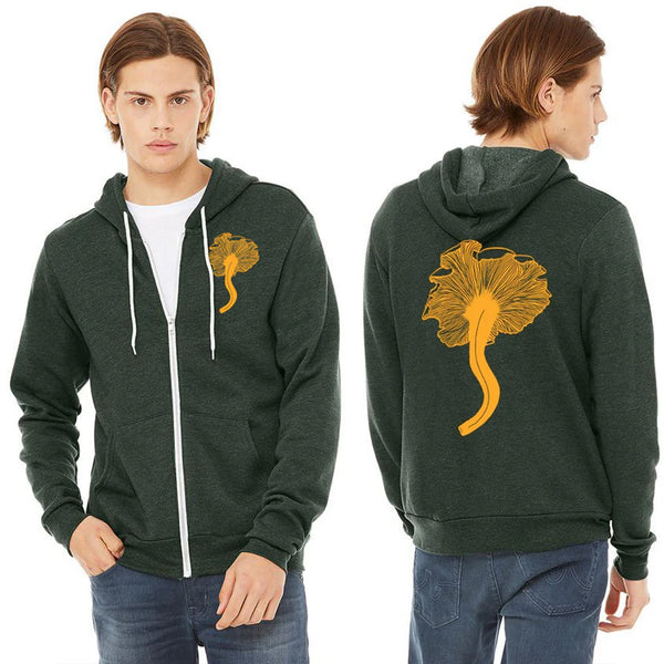 Chanterelle Zip Up Hoodie - Heather Forest