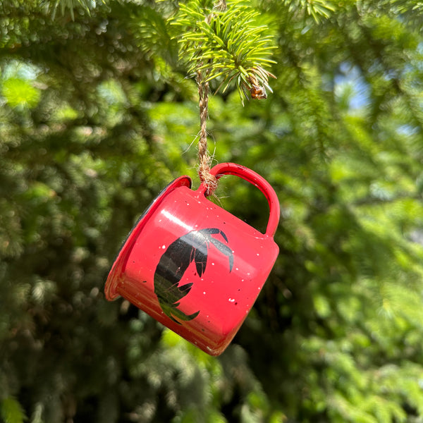 Mini Enamel Campfire Espresso Mugs “Ornaments” 3 ounces