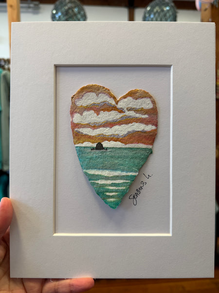 Blissful Haystack Sunset 8x10  - Original Watercolor Paintings By Seasons Kaz Sparks