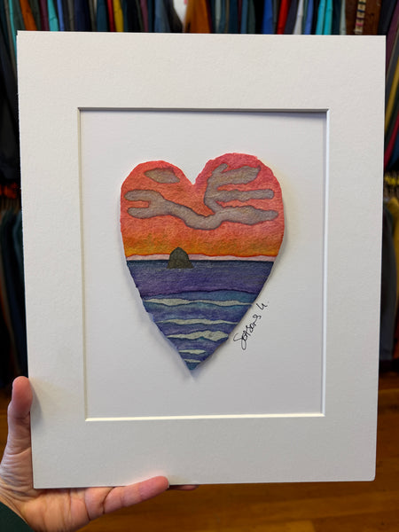 Dancing Cloud Haystack Heart 11 x 14  - Original Watercolor Paintings By Seasons Kaz Sparks