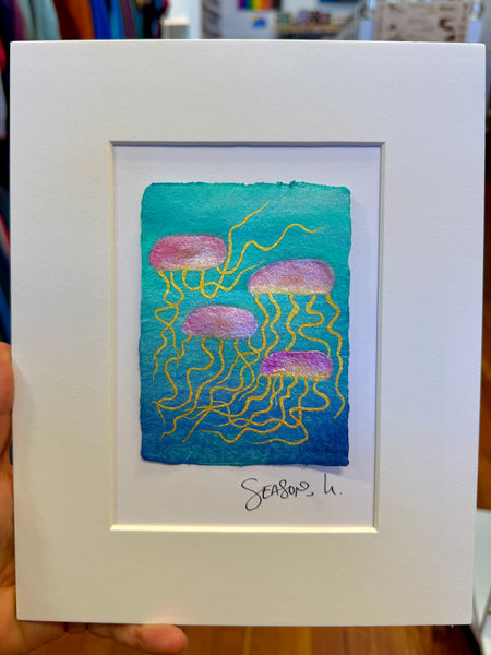 Call of the Jellies 8x10  - Original Watercolor Paintings By Seasons Kaz Sparks