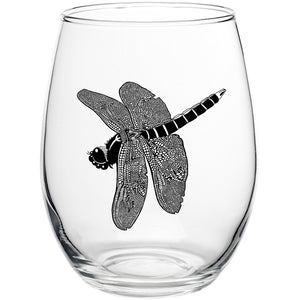 Dragonfly Jewel Stemless Wine Glass