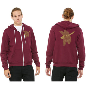 Dragonfly Jewel Ultra Soft BellaCanvas Zip Up Hoodie Maroon