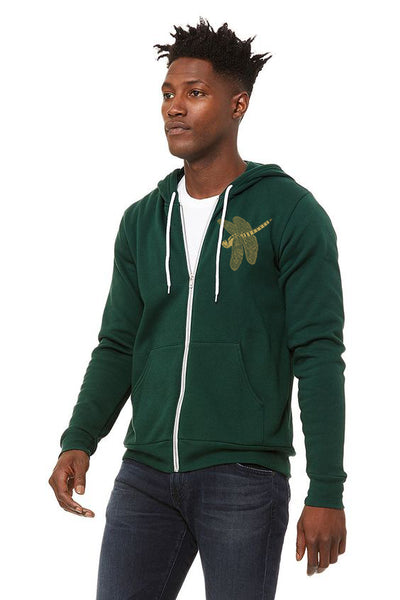 Dragonfly Jewel Ultra Soft BellaCanvas Zip Up Hoodie Forest