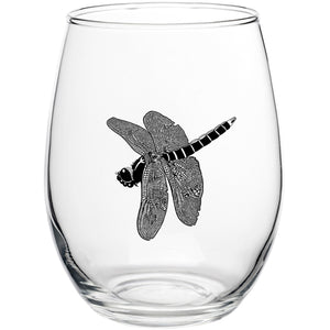 Dragonfly Jewel Stemless Wine Glass