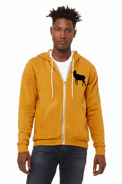 Preorder: Elk Haystack Love - Zipped Sponge Fleece Hoodie - Heather Mustard