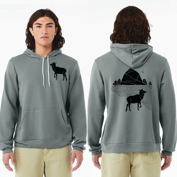 Preorder: Elk Haystack Love - Pullover Sponge Fleece Hoodie - Blue Storm
