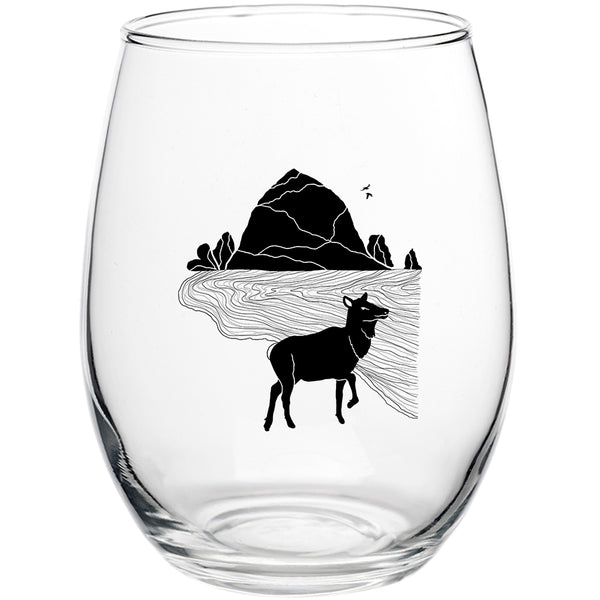 Elk Haystack Love Stemless Wine Glass