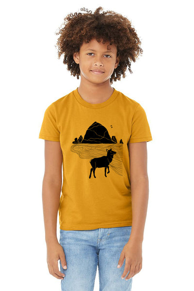 Preorder: Elk Haystack Love - Youth & Toddler T-Shirt -  Natural & Mustard