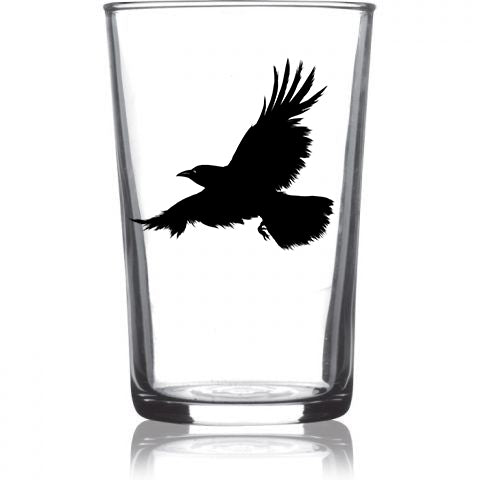 "All The Ravens" 6.75oz Euro Wine Juice Glass 4 Pack Black Set
