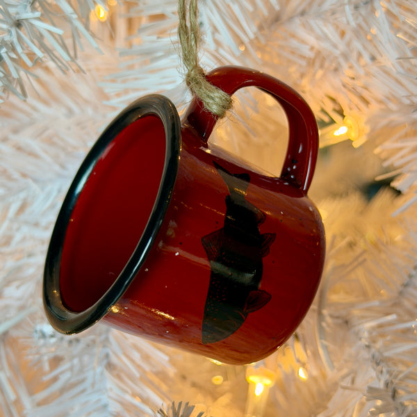 Salmon “Limited Edition” Maroon - Mini Enamel Campfire Espresso Mugs or Ornaments 3oz