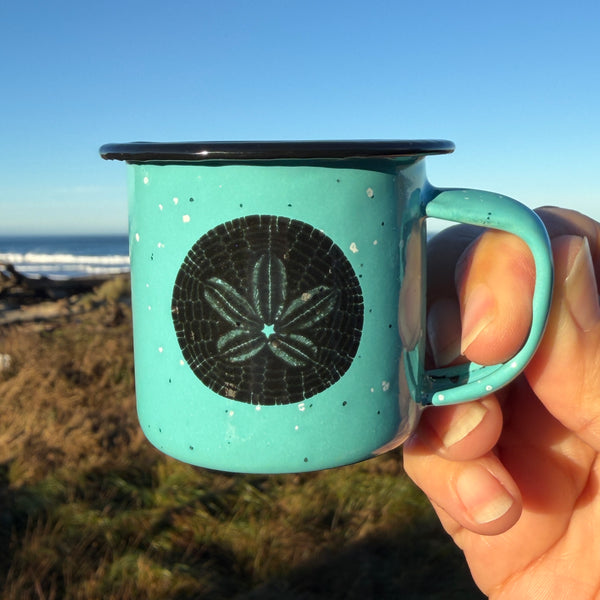 Sand Dollar - Mini Enamel Campfire Espresso Mugs or Ornaments 3oz