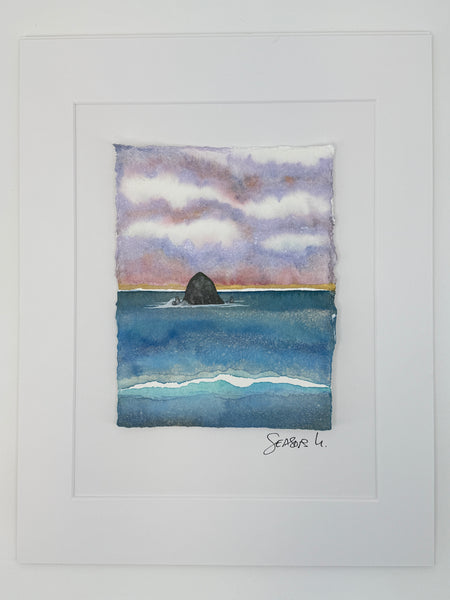 Haystack Waves 11 x 14  - Original Watercolor Paintings By Seasons Kaz Sparks