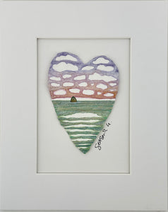 Singing My Song Haystack Heart 8x10  - Original Watercolor Paintings By Seasons Kaz Sparks