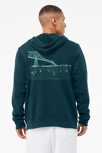 Gateway to the Sea A Ultra Soft  Zip Up Hoodie Atlantic