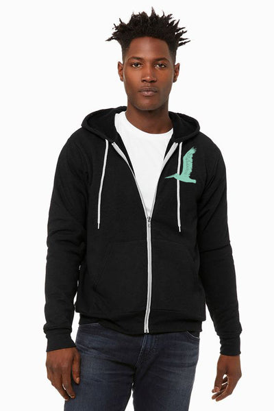 Gateway to the Sea A Ultra Soft  Zip Up Hoodie Black