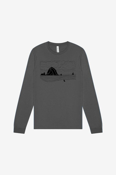 Haystack Humpback Asphalt Long Sleeve Unisex Men's T-shirt