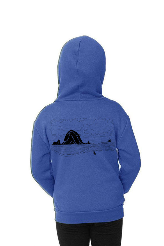 Haystack Humpback  - Youth  Zip Up Hoodie Heather True Royal