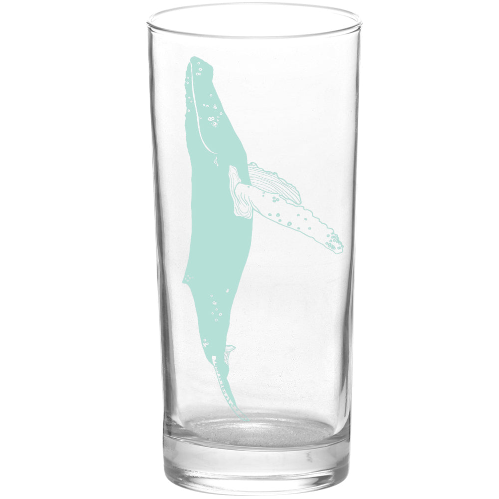 Whales Humpback Whale Color Aqua Mist Tall Collins Glass