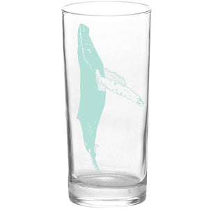 Whales Humpback Whale Color Aqua Mist Tall Collins Glass