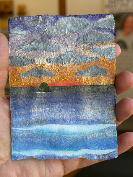 When the storm breaks 8x10  - Original Watercolor Paintings By Seasons Kaz Sparks