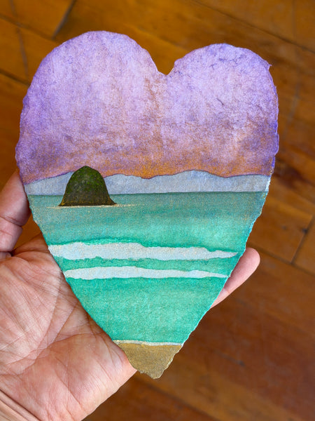 My Sweetest Dream Heart Painting 11 x 14  - Original Watercolor Paintings By Seasons Kaz Sparks