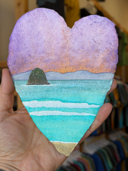My Sweetest Dream Heart Painting 11 x 14  - Original Watercolor Paintings By Seasons Kaz Sparks