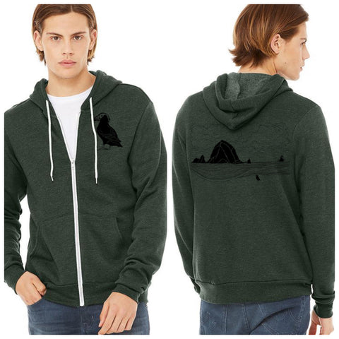 Haystack Humpback Ultra Soft Zip Up Hoodie - Unisex Heather Forest