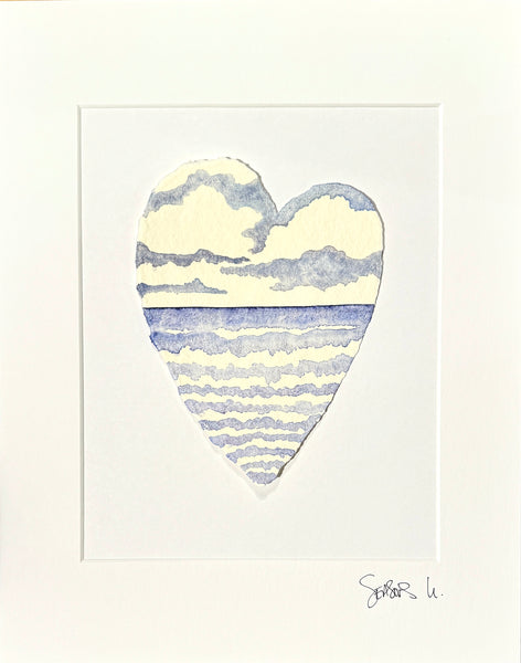 Mystic Morning Heart 11 x 14  - Original Watercolor Paintings By Seasons Kaz Sparks