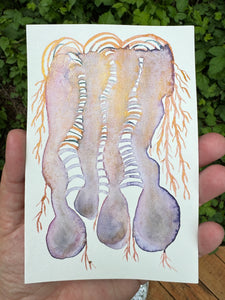 Edgar the Jellyfish  8x10  - Original Watercolor Paintings By Seasons Kaz Sparks