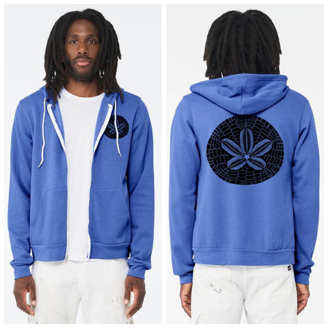 Sand Dollar - Zip Up Sponge Fleece Hoodie Coliumbia Blue