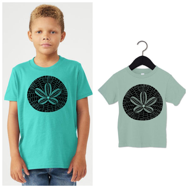 Sand Dollar - Toddler Dusty Blue & Youth T-Shirt Teal