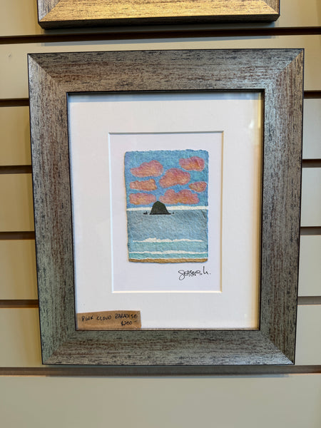 Pink Cloud Paradise 8 x10  - Original Watercolor Paintings By Seasons Kaz Sparks