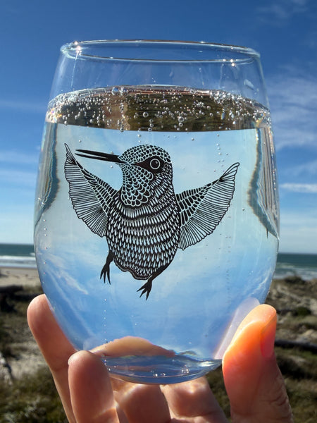Hummingbird Hello Stemless Wine Glass