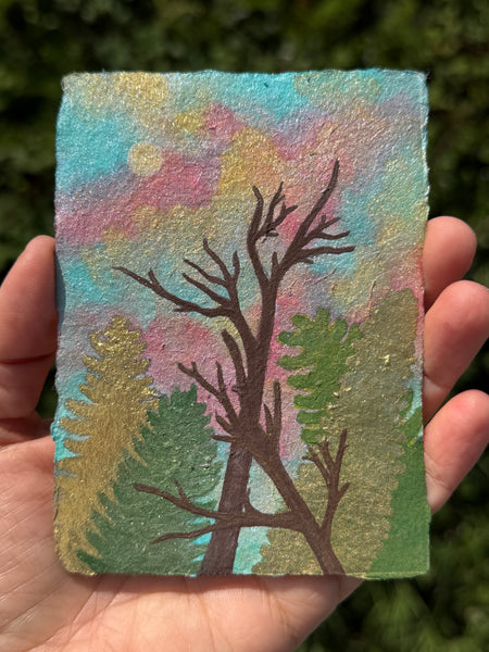 Sunset Moondance 8 x 10  - Original Watercolor Paintings By Seasons Kaz Sparks